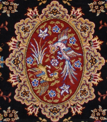 Hereke silken rug "Birds of Paradise"